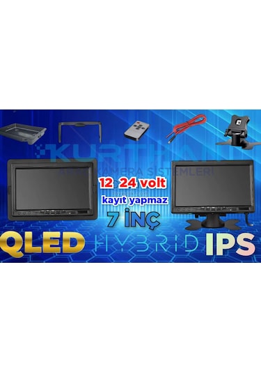 Qled 7 İnç Hybrid Ips Monitör Kayıt Yapmaz 12-24 V Kamesız
