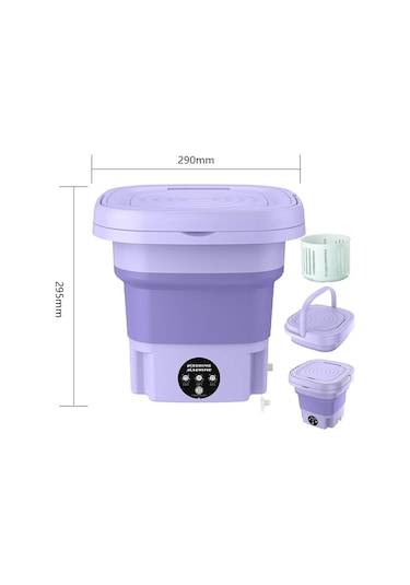 Hallow Portatif Çamaşır Makinesi Mor 8 L