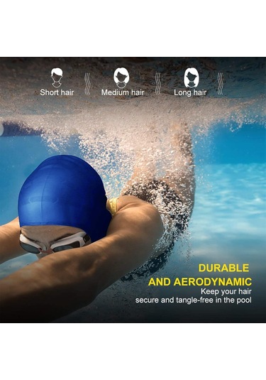 2'li Paket Yüzme Bonesi, Kulak Kapağı Yüzme Bonesi Yüzme Bonesi Silikon Su Geçirmez, Kulak Tıkacı İle Unisex Yetişkinler Kadınlar Erkekler İçin