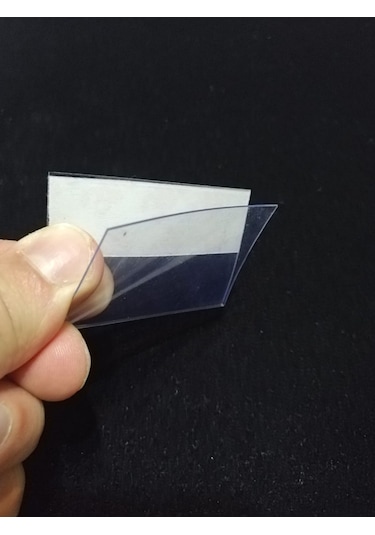 50 Adet Pvc Etiketlik 6x4 Cm Yapışkanlı Şeffaf Etiketlik, Raf Vit