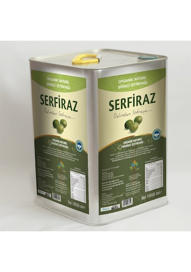 Serfiraz Organik Naturel Birinci Zeytinyağı Teneke 18 L