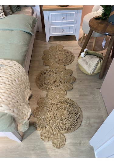 Mavaux Snake Hasır Jüt Bej Yolluk Halı Kilim Bej