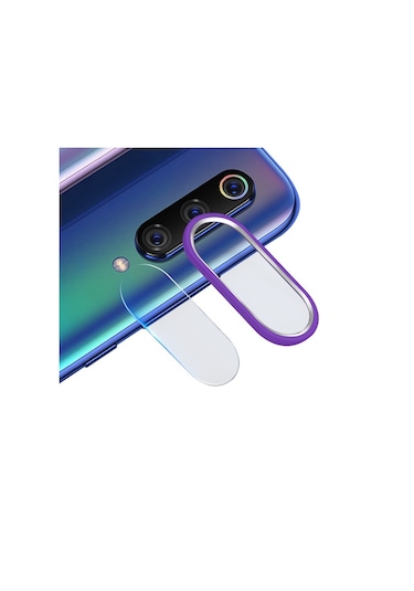 Xiaomi MI9 - 9SE Kamera Koruma Metal Lens + Kırılmaz Cam Set Mor