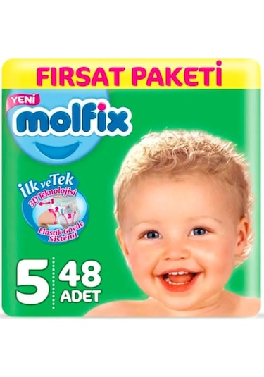 Molfix 3D Bebek Bezi 5 Numara Junior Fırsat Paketi 48 Adet