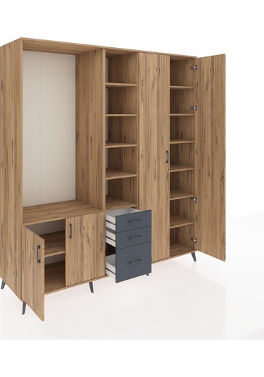 Kronos Dolap 13 Raflı 3 Çekmeceli 4 Kapaklı 220x59x243 Çam-çam/antrasit Atlas Çam/antrasıt Kronos Dolap 13 Raflı 3 Çekmeceli 4 Kapaklı 220x59x243 Çam-çam/antrasit Atlas Çam/antrasıt
