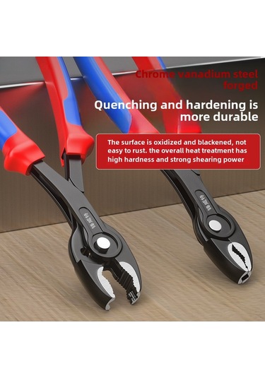 Kosona 8 İnç Çok Amaçlı Çelik Somun Çıkarıcı, Açılımı Ayarlanabilir, Paslı Somunlar İçin Uygun, Kauçuk Saplı Balık Pense