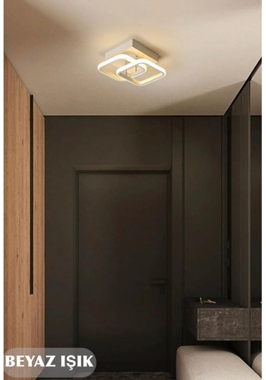 Kare Hol,antre,yatak Odası,çocuk Odası İçin Beyaz Kasa Modern Led Beyaz