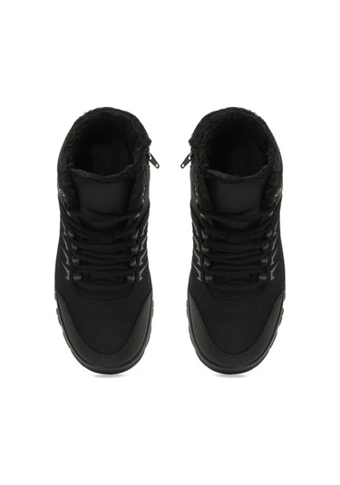 Ghattix Su Kar Kışlık Fermuarlı İçi Tüylü Erkek Bot Siyah