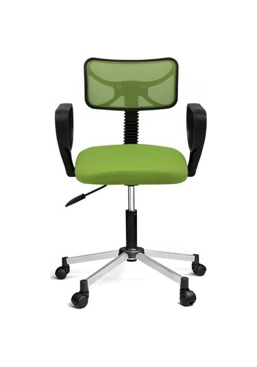Türksit Buse Çalışma Koltuğu Metalik Gri Boyalı Ayak F,yeşil Yeşil