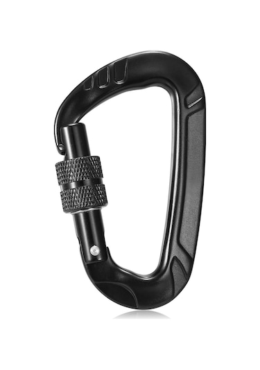 Maiyame 12kn Yük Kapasiteli Uçak Alüminyum Klipsler - 4 Adet, Tek Elle Kullanım, Ultra Hafif, Bisiklet/doğa Sporları İçin Siyah