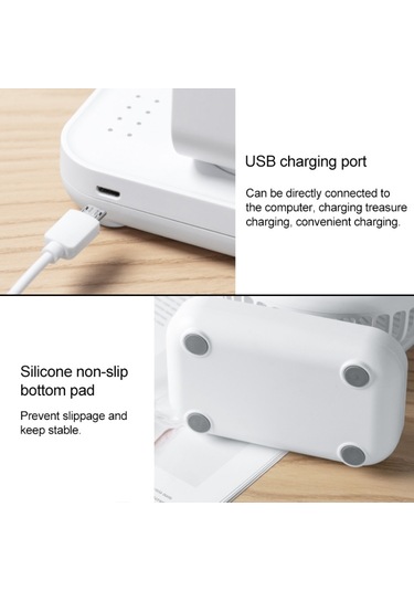 Cbtx D606 4w Usb Şarj Edilebilir Taşınabilir Dört Hızlı Ayarlanabilir Masaüstü Fanı Siyah