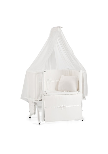 Meltem Kids Mood Sallanır Ahşap Anne Yanı Beşik 50x90 cm (beyaz-ekru) Ekru Meltem Kids Mood Sallanır Ahşap Anne Yanı Beşik 50x90 cm (beyaz-ekru) Ekru