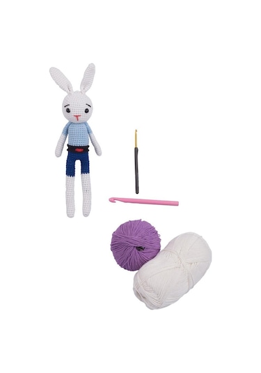 Amigurumi Organik Oyuncak-uyku Arkadaşı Tavşan-örme Mavi Tavşan