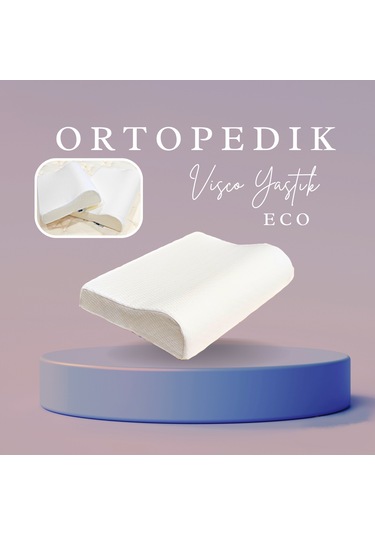 Visco Ortopedik Yastık Eco Boyun Fıtığı Boyun Düzleşmesi Boyun Ağrısı Destekli Lüks Ortopedik Yastık