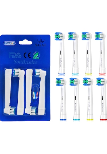 Soft Bristles Oral-B Diş Fırçasına Uyumlu Yedek Başlık 8'li