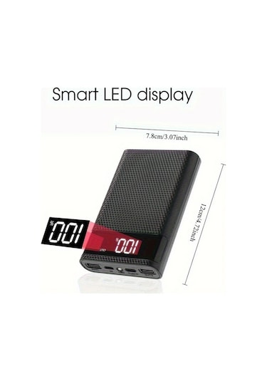 Boatshop1 Mavi 1 Bilgisayar 4x18650 15000mah Cift Usb Cikisli Tasinabilir Dayanikli Pil Kutusu Guc Kaynagi