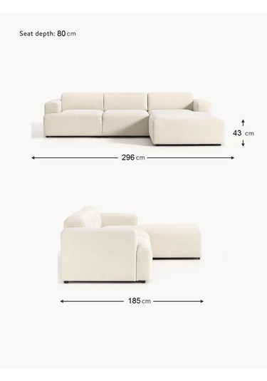 Mode Sofesta Sağ Köşe Koltuk Takımı 3 Modül 01 Kırık Beyaz Keten