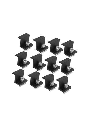 Yaozixa 12 Adet Alüminyum Z Tipi Güneş Paneli Uç Klembi - 45mm, Dayanıklı, Kolay Kurulum, Çiftlik/rv/uzaylar İçin