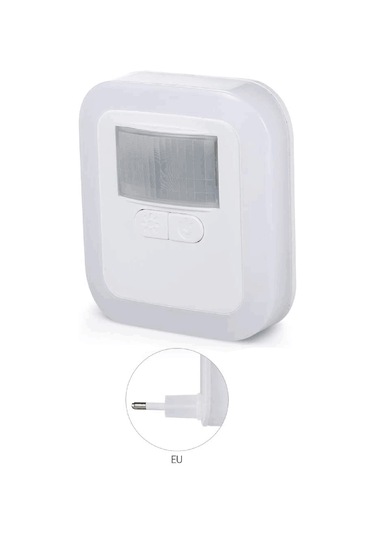 Kangvka Hareket Sensörlü Led Gece Lambası 2'li Paket - Otomatik Açma/kapatma 3000k Islak Beyaz Işık 5 Seviye Parlaklık Regülasyonu Eu Fişi Ac240v