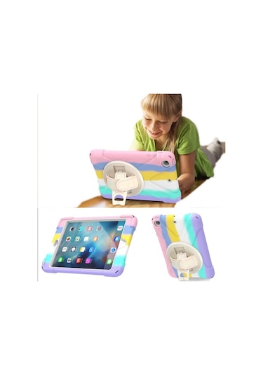 Apple Uyumlu iPad Air 1 9.7" Kılıf Renkli Strap Zırh Case A1474 A1475 A1