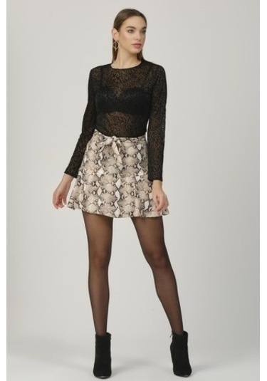 Shahiqa Kadın Desenli Volanlı Etek