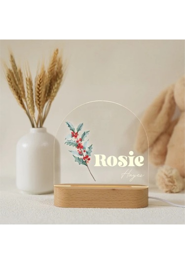 Besthome1 Kişiye Özel Doğum Günü Çiçek Gece Lambası - July Desenli Usb Led Neon Hediyelik Sıcak Işık