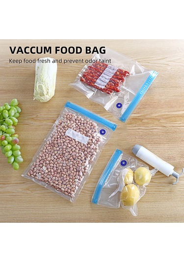 Qingmipy 35 Parça Vakumlu Saklama Poşeti Seti - 3 Boyut, El Pompası Ve Klipsler İle Taze Gıda Koruma