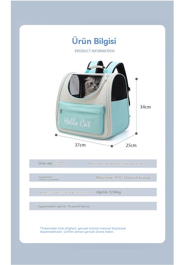 Ebedi Şans37 34 25cm Evcil Hayvan Sırt Çantası-gri 01