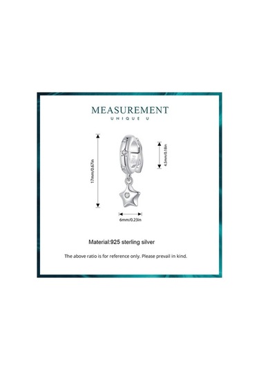 Fastbuy Gümüş Kaplama Platin Pentagram Spacer Boncuk, Renkli Uydurma Boncuklar Çok Renkli