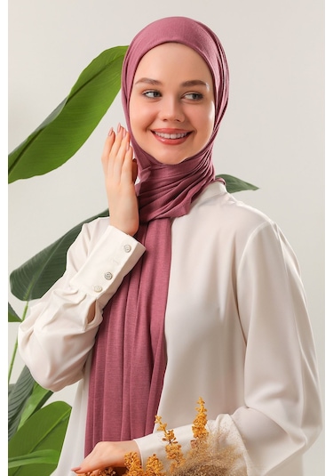 Melodi Scarf Tesettür Penye Şal Gül Kurusu Gül Kurusu