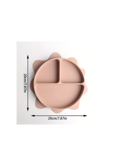 Eğlenceli Ve Renkli Çizgi Film Güneş Şeklindeki Gıda Sınıfı Silikon Bebek Bölücü Tepsi