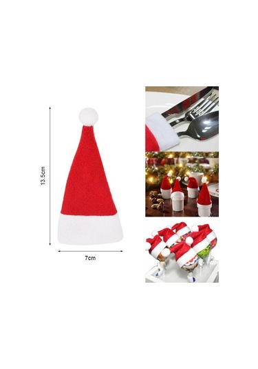 Noel Dekorasyonu Sofra Tutucu Çanta Noel Şapkası Çatal Bıçak Çatal Bıçak Takımı Çantası Noel Ev Mutfak Dekoru Süs Navidad Yeni Yıl 5 Pcs