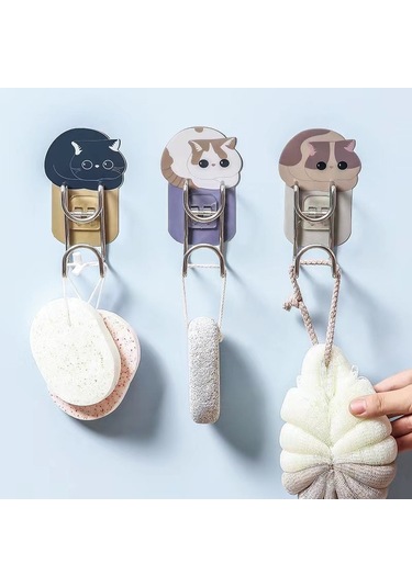 Else Nippon Askılık-4 Adet Güçlü Duvar Askısı Kendinden Yapışkanl Çok Renkli