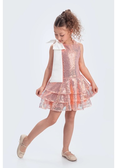 Etekli Şık Elbise Pullu 3 Kat SOMON