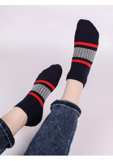 Fn Varan Kısa Çizgili Çorap Seti - 5 Çift 221812500 Beyaz