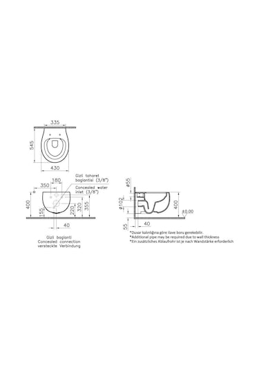VitrA Memoria Rim-ex Asma Klozet 54 cm Mat Beyaz 5885B401-0559