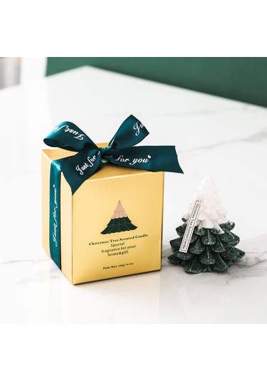 Noel Ağacı Mumlar Kule Şekilli Mumlar Noel Partisi Beyaz Yeşil