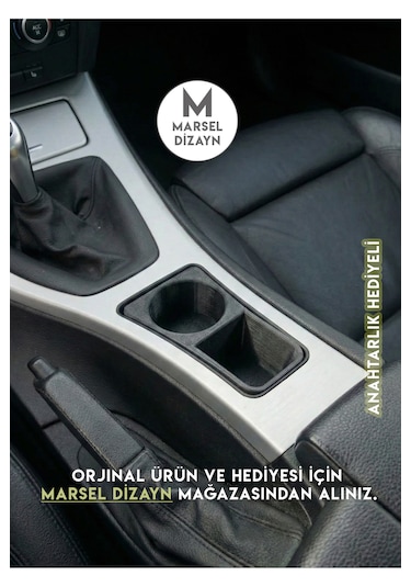 Bmw E90 E91 E92 E93 Uyumlu Orta Konsol Bardaklık - Siyah 1