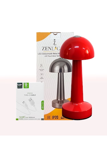 Zenlight Mantar Masa Lambası Kırmızı