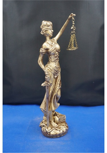 Themis Adalet Tanrıçası Heykeli 32 Cm Avukatlar İçin Dekoratif Biblo, Ev & Ofis Aksesuarı Altın