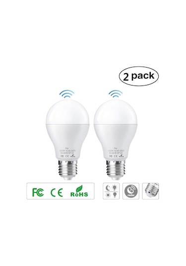 Dianziye 2 Adet 7w Radar Sensörlü Led Ampul, E27/e26 Taban, 180 Açılıklı, Enerji Tasarruflu 6000k Beyaz Işık