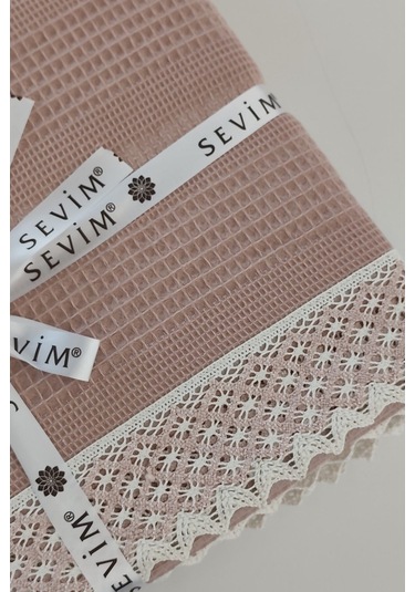 Tek Kişilik Kopanaki Dantelli Waffle Pike-160x230 Cm Gulkurusu Gül Kurusu