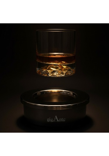 Gigante Deluxe El Yapımı Çelik Viski Soğutucu Ve Premium Viski Kadehi Seti Gümüş