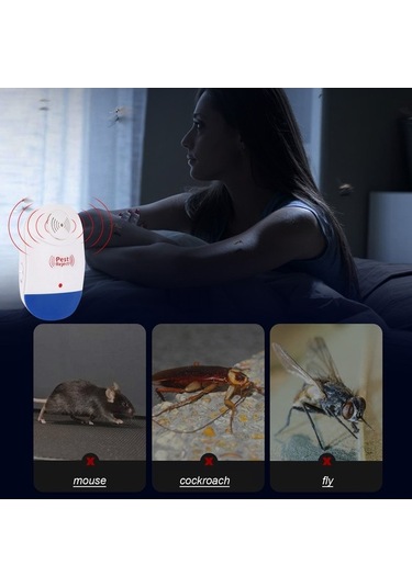 Tongxida 2'li Paket Elektronik Sıçan Ve Böcek Kovucu - 120-150 M² Kapsar - Sessiz, Kokusuz, Direğe Takılabilir