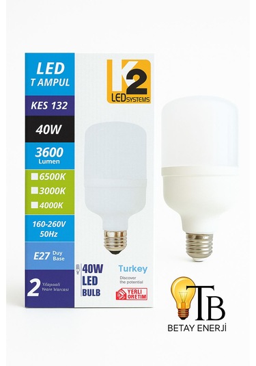 K2 Led T Ampul 40w 3600 Lümen 1