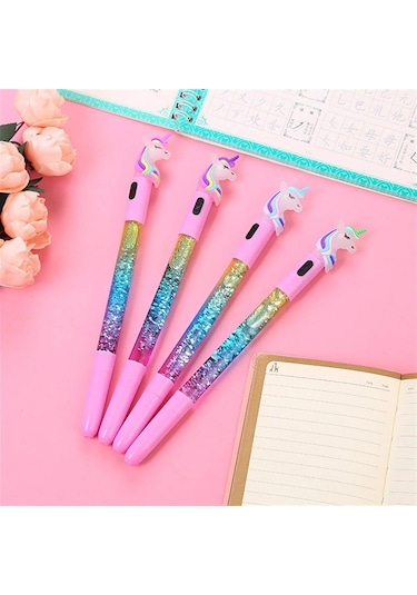 Kokulu Çikolata Defter Ve Unicorn Temalı Işıklı Sulu Pullu Kalem