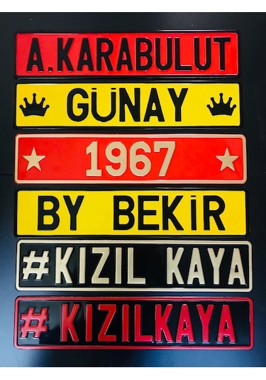 Dekor Plaka, Sari Plaka, Hediyelik Plaka, Özel Plaka 134472905