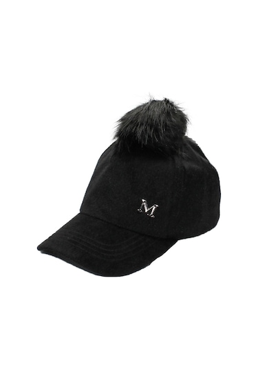 Cappello Kadın Siyah Tüylü Düz Şapka Capmc202R001 Siyah