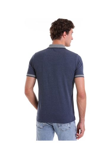 Hatemoğlu Indigo Regular Fit Düz Pamuklu Polo Yaka Tişört İndigo