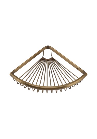 Hangfox Banyo Köşe Rafı, Bronz Antik拉丝, Tek Katlı Depolama Sepeti, Duvar Montajlı, Dayanıklı Malzeme, Shampoo Ve Sabun İçin Diğer